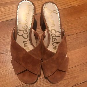 Sam Edelman brown suede wedge heels size 7.5